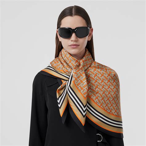 burberry archive print silk scarf|Burberry reversible check silk scarf.